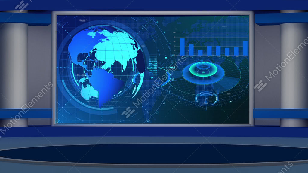 HD News 27 Virtual Studio Green Screen Background Blue Colour With Globe Stock Animation HD News 27 Virtual Studio Green Screen Background Blue Colour With Globe Stock Animation