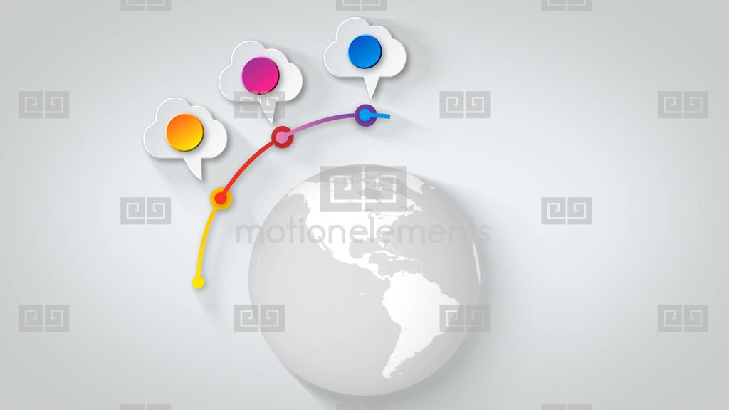 Rotating Earth Globe With Colorful Clouds Showing Global Network Concept Design After Effects Spinning Globe After Effects Template