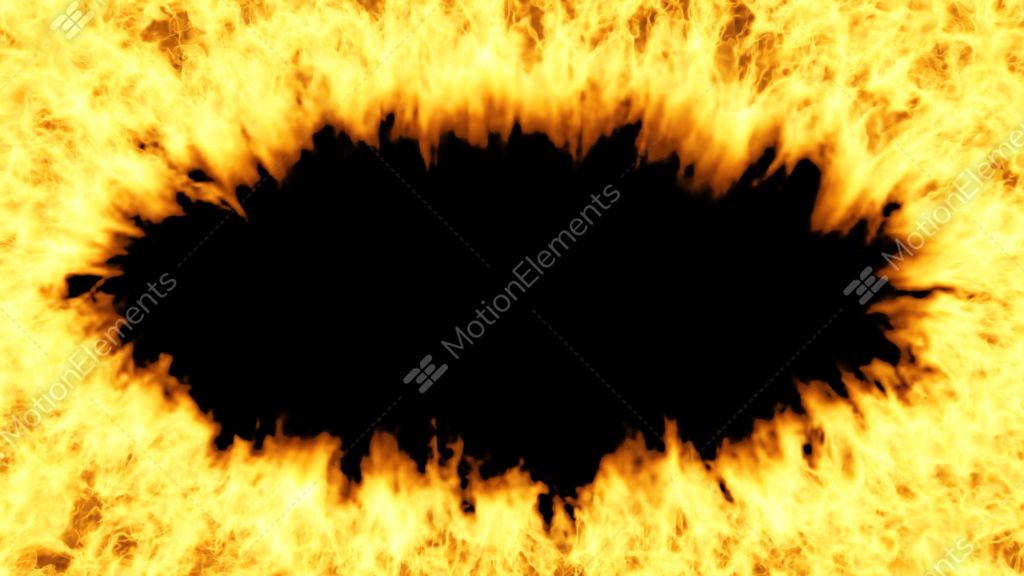 oval fiery frame on