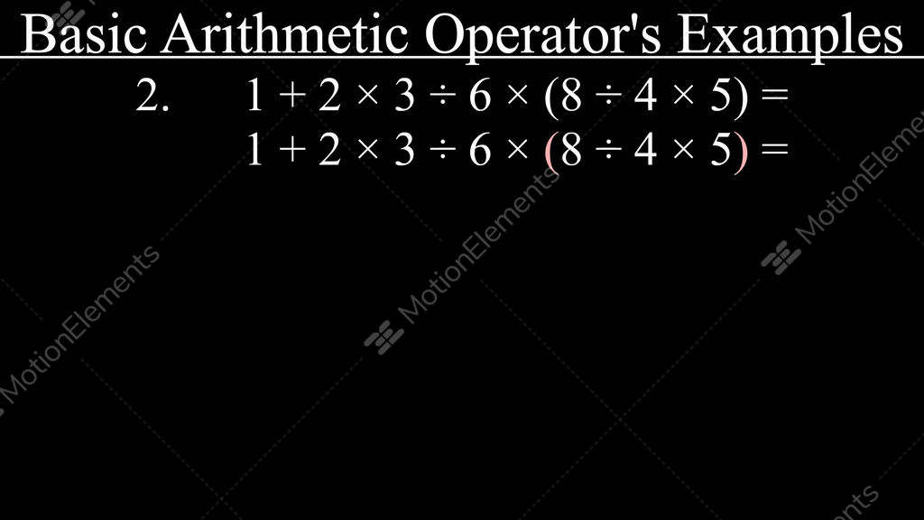 Example Of Mathematics Operator's Priority (BODMAS) Stock Animation