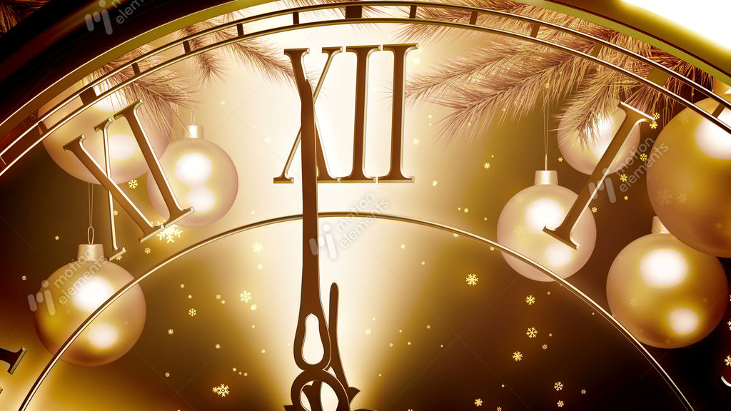 Golden New Year Clock Countdown On Gold Background Stock Animation