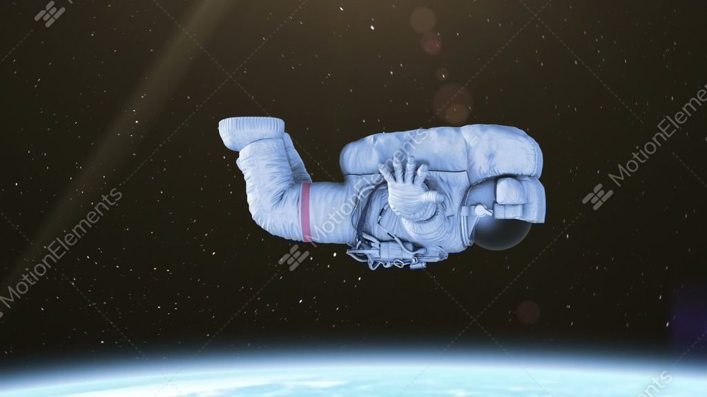 Spinning Astronaut In Open Space Stock Animation 9540738