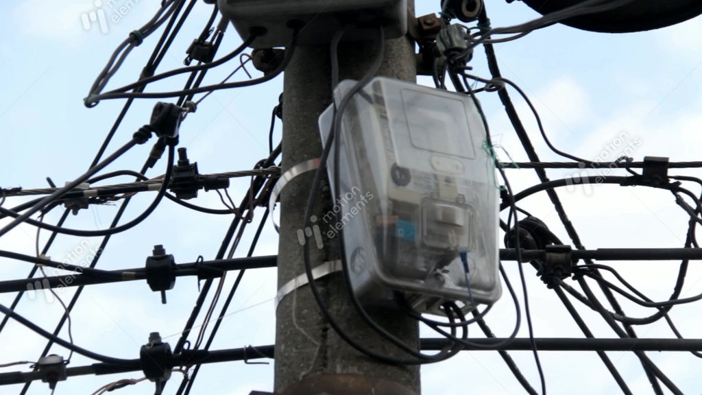 Utility Box On Telephone Pole Stock video footage 9687854