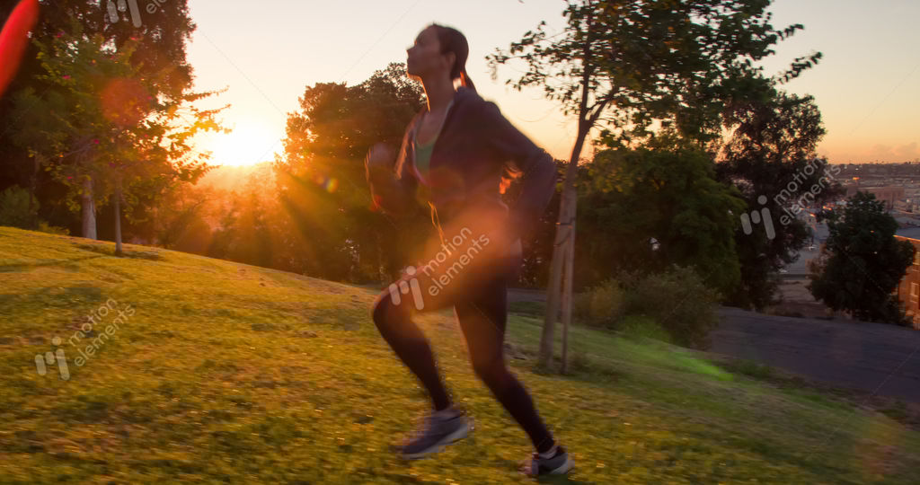 Athletic Woman Running SlowMotion Stock video footage 9706054