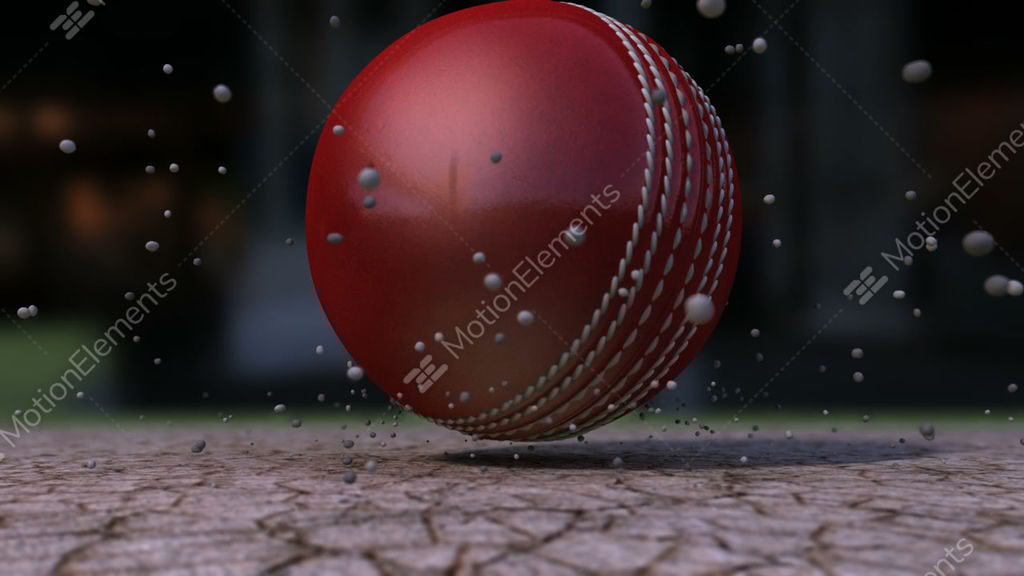 Cricket Ball Hitting Pitch Closeup Animation Stock Animation 3172566