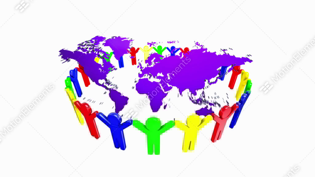 People Holding Hands Around The World Map 3d Stock Animation 4201415 - 1024x576 - jpeg Animation Of Holding Hands