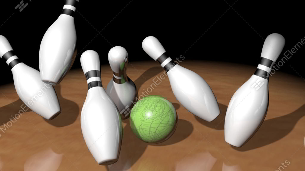 Bowling Pin Falling Down Stock Animation 4332219