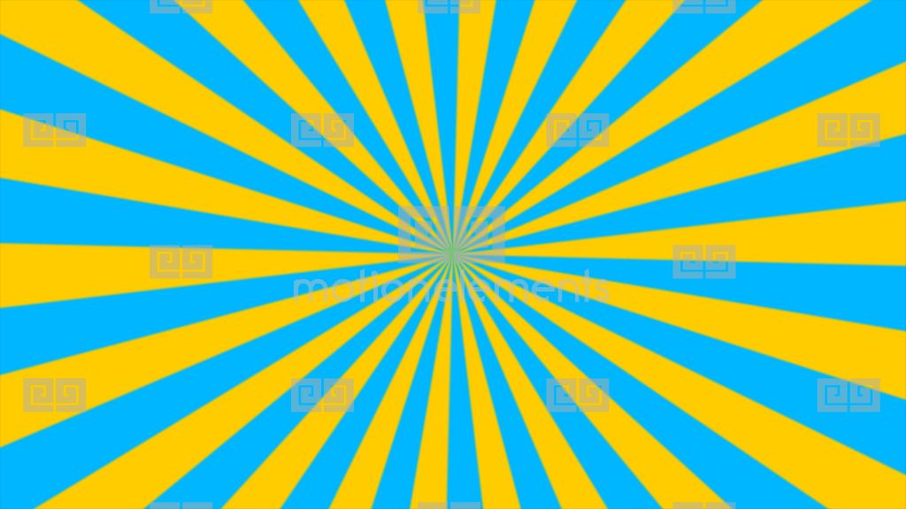 Zigzag YellowBlue Sunburst, Loop Stock Animation RoyaltyFree Stock