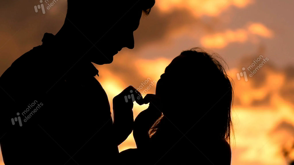 Romantic Young Couple In Love Making A Heart Shape With Stock Video Footage Romantic Young Couple In Love Making A Heart Shape With Stock Video Footage