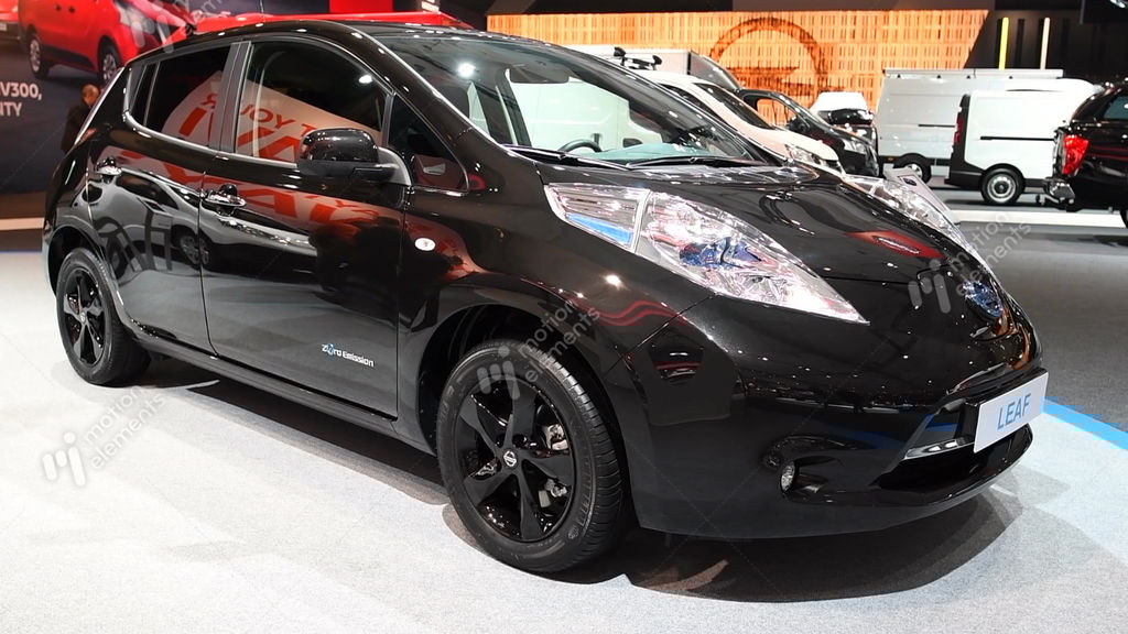 Nissan Leaf Full Electric Zero Emission Car Stock video footage 10192456