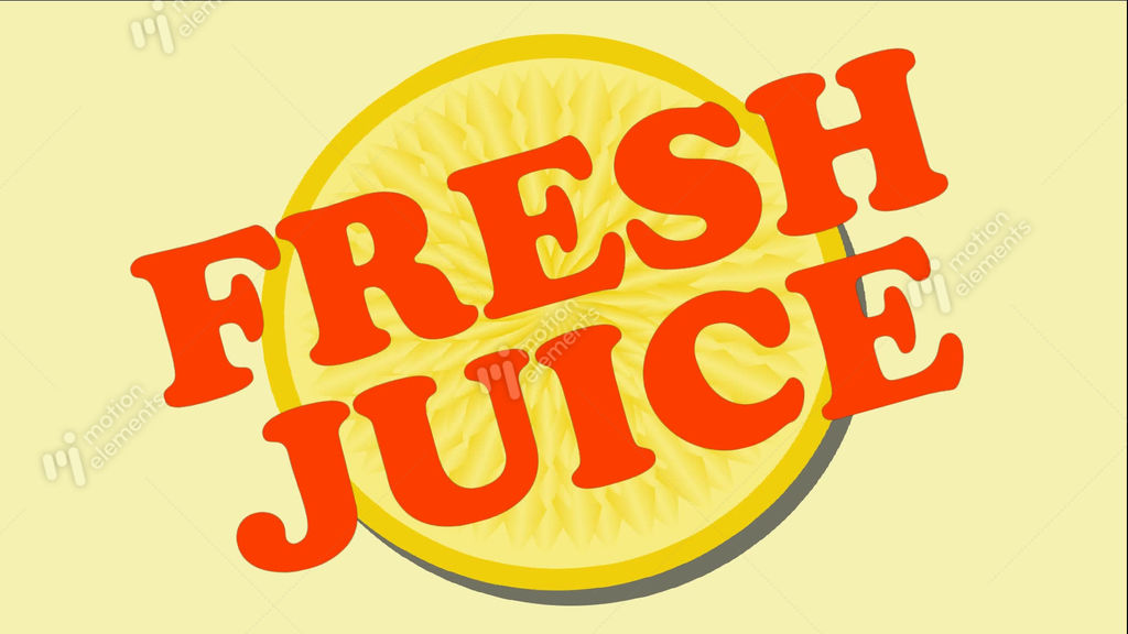 Fresh Juice Animated Banner With Orange Slice And Lemonade