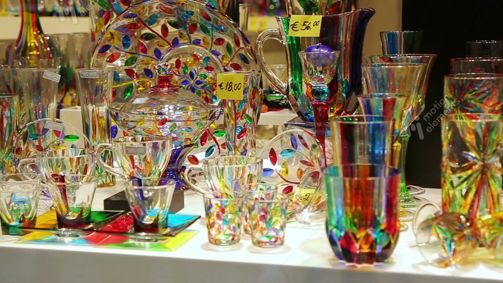 Colorful Souvenir From Murano Glass Stock video footage 10484763