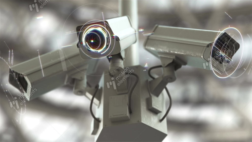 Futuristic Security Cameras In 4K Stock Animation 10540291