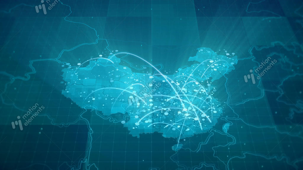 China Map Globalization 4K Stock Animation 10687943