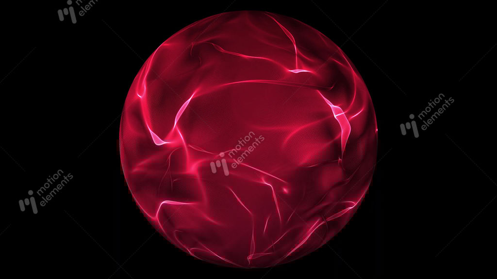 Red Glowing Energy Ball Over Transparent Background Stock Animation