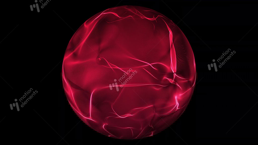 Red Glowing Energy Ball Over Transparent Background Stock Animation