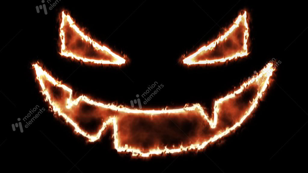 Scary Pumpkin Face Halloween Background Loop Glow 4k Stock Animation