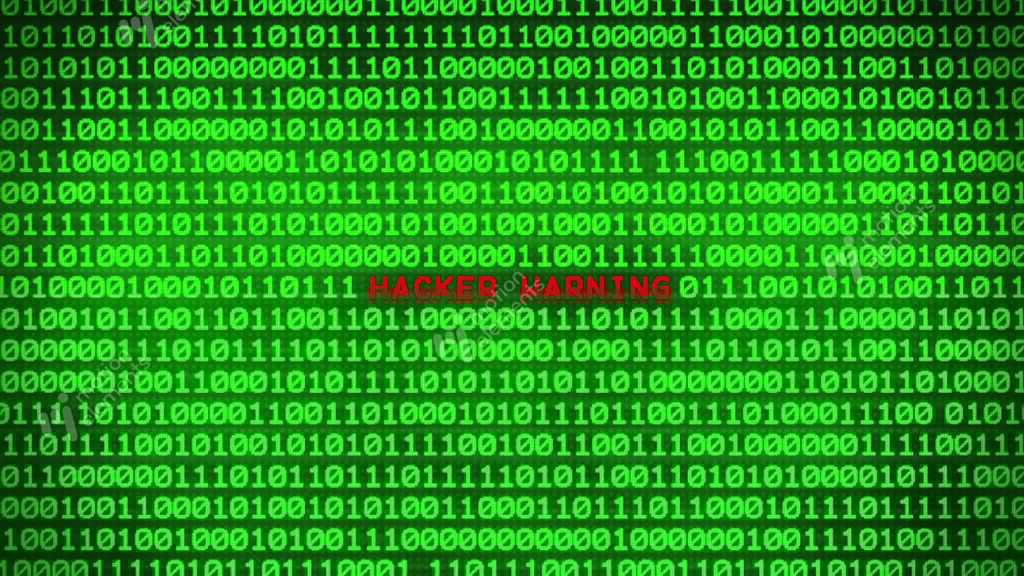 HACKER WARNING Revealing In Wall Of Green Binary Code Binary Data ...