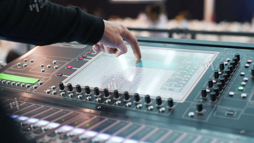 Recording Studios Audio Console And Knob. Sound Director Records