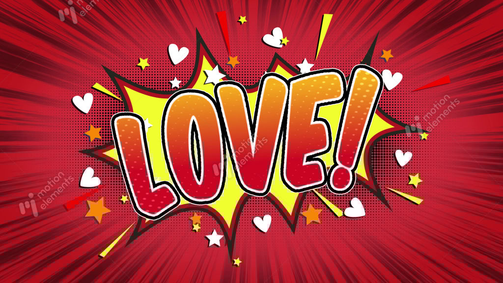 Love Word Retro Cartoon Comic Bubbles Seamless Loop Stock Footage Love Word Retro Cartoon Comic Bubbles Seamless Loop Stock Footage