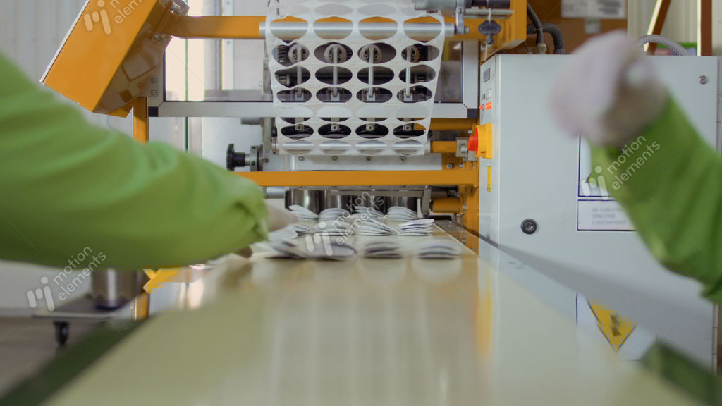 Two Workers Packing Tea Bags At Tea Factory Stock video footage 11581124