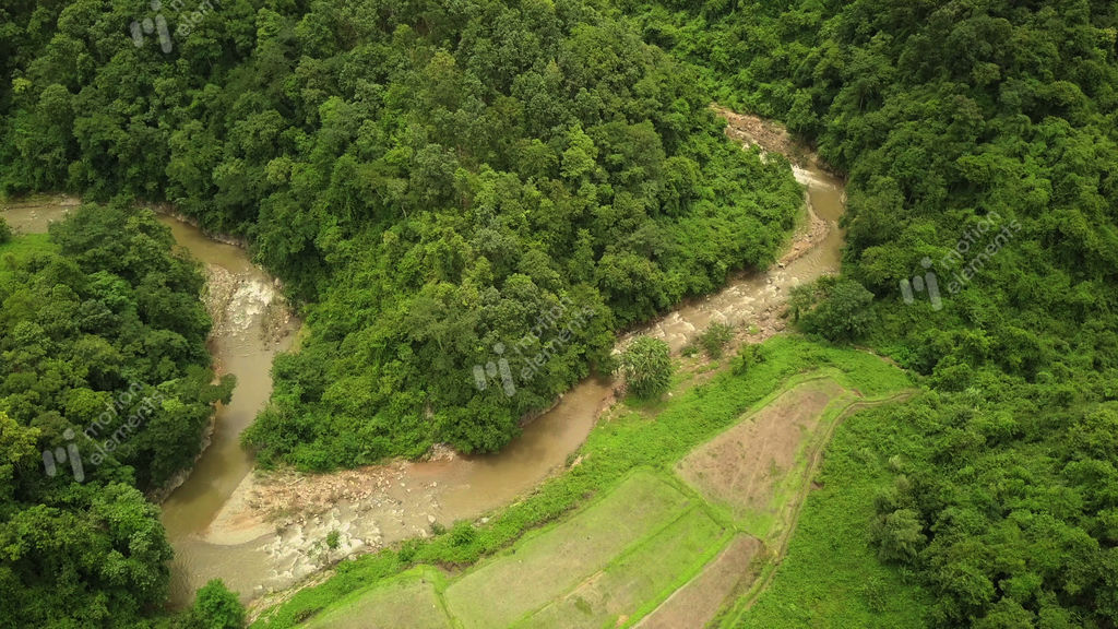 Aerial View Of The Lush Green Rain Forest Mountain Stock ...