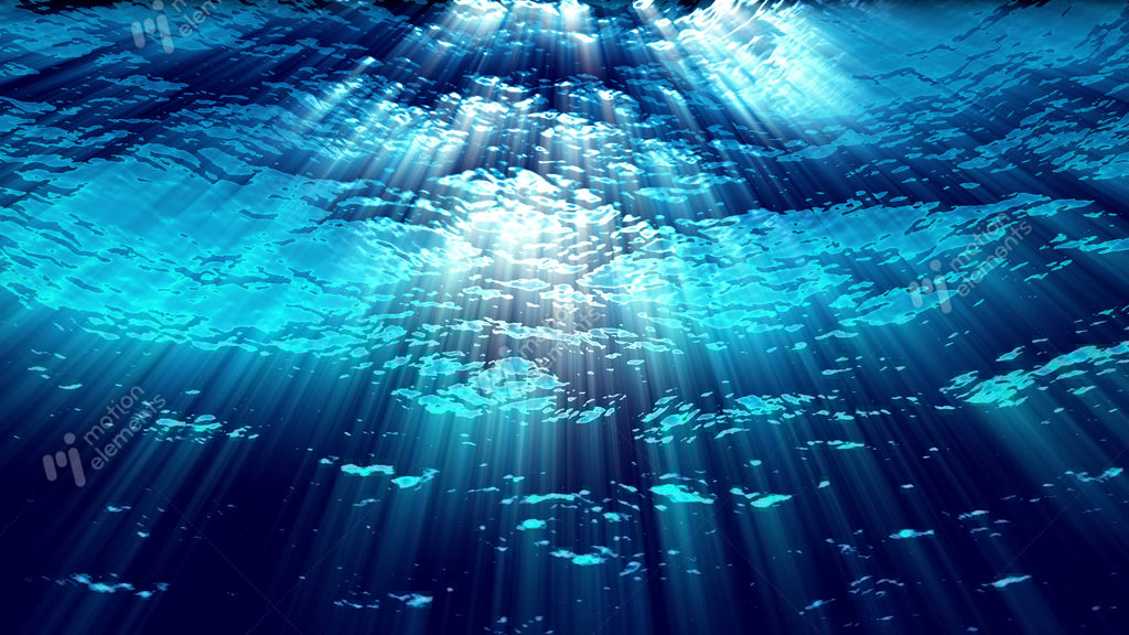 Underwater Ocean Waves With Light Rays Water FX0308 HD, 4K Stock
