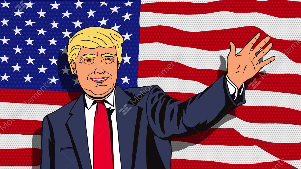 January 18, 2016: Character Animation Portrait Donald Trump Stock ...