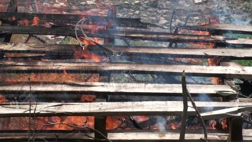 Burning Wooden Pallets 1 Stock video footage 9382477