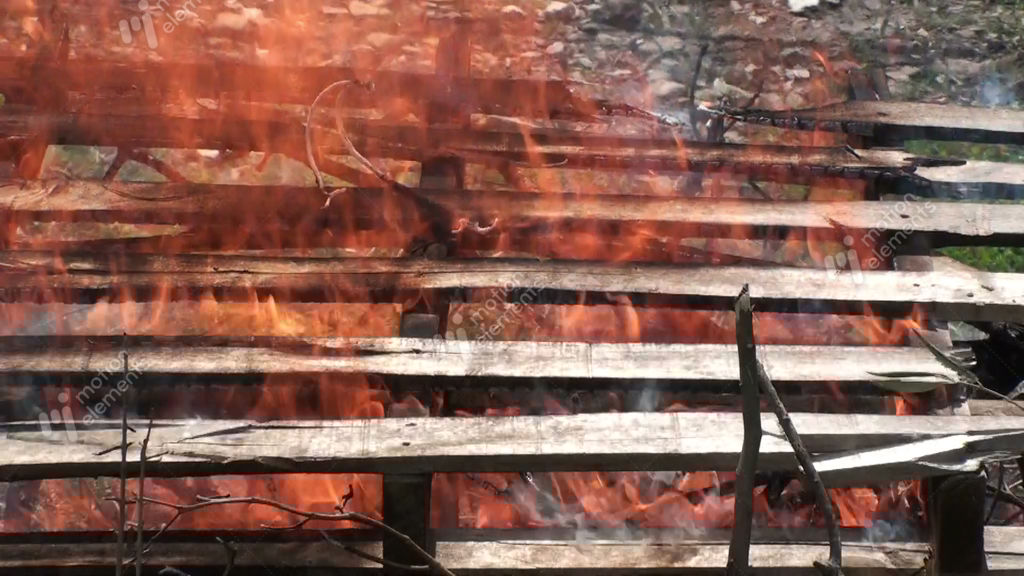 Burning Wooden Pallets 1 Stock video footage 9382477