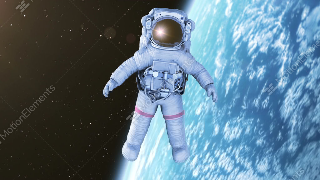 Spinning Astronaut In Open Space Stock Animation 9540738