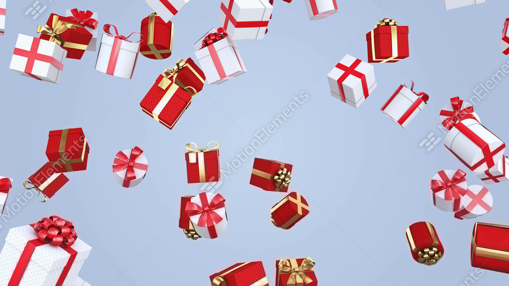 Gifts Falling From The Sky. Red And White Christmas Gifts. Seamless