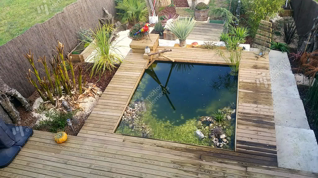 Rectangular Garden Pond Stock video footage 9578761