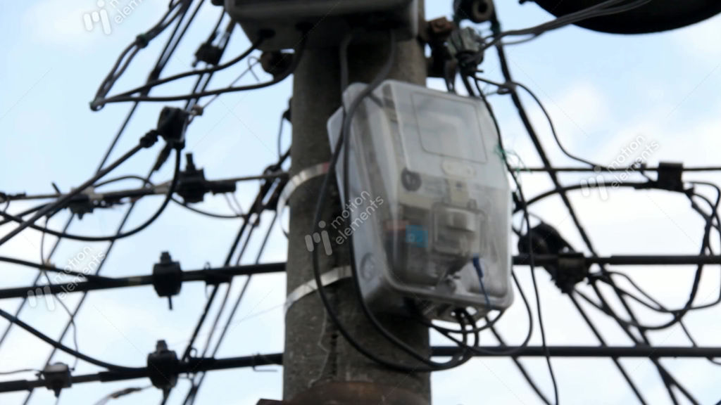Utility Box On Telephone Pole Stock video footage 9687854