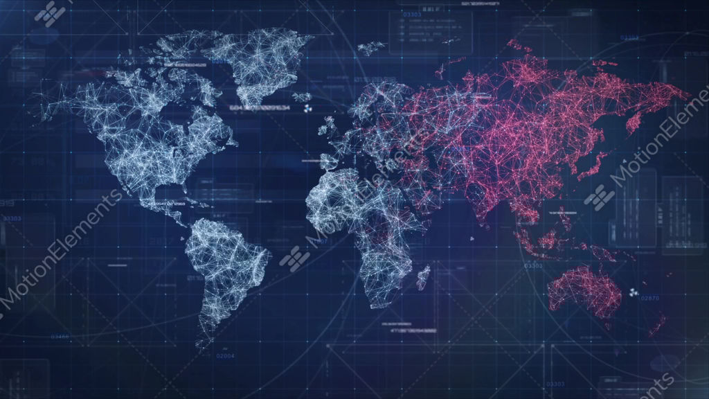 Sci Fi World Map - HUD Loop Background Stock Animation | 9688665