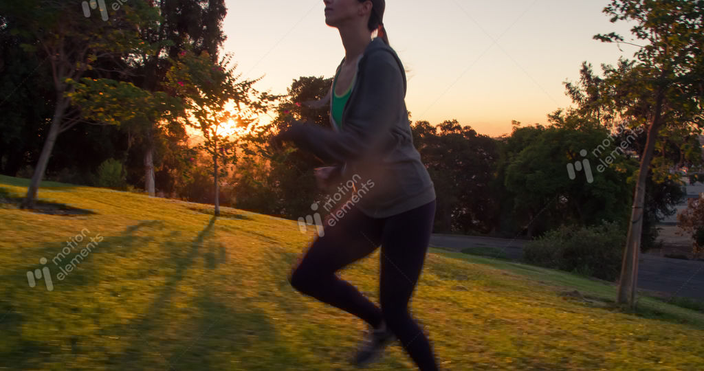 Athletic Woman Running SlowMotion Stock video footage 9706054