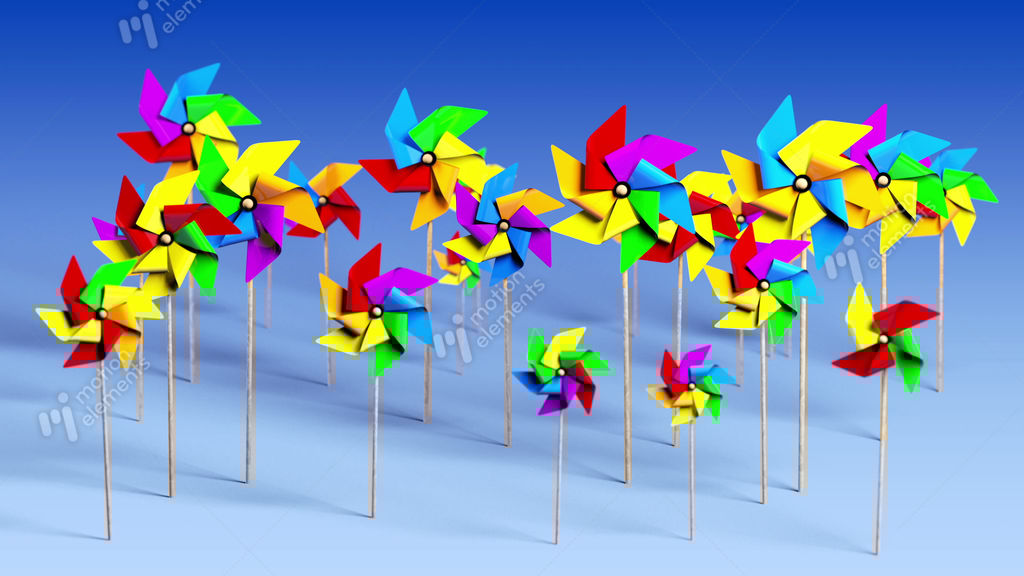 Spinning Pinwheels In The Wind Stock Animation 2002284
