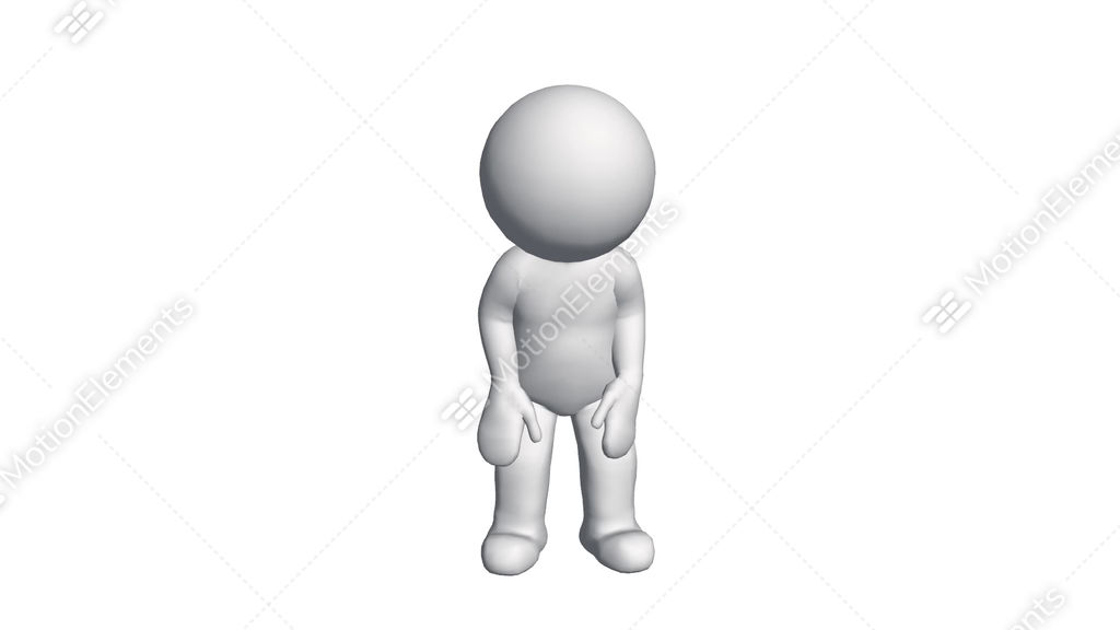 3D Cartoon Character Sit People Stock Animation 2831778