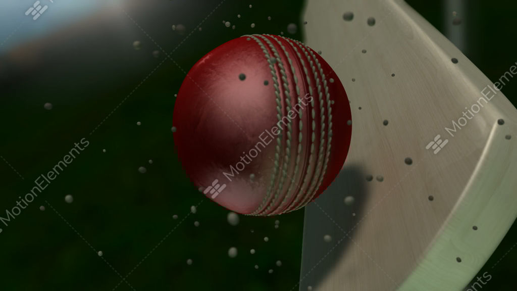 Cricket Ball Hitting Bat Closeup Animation Stock Animation 3172565