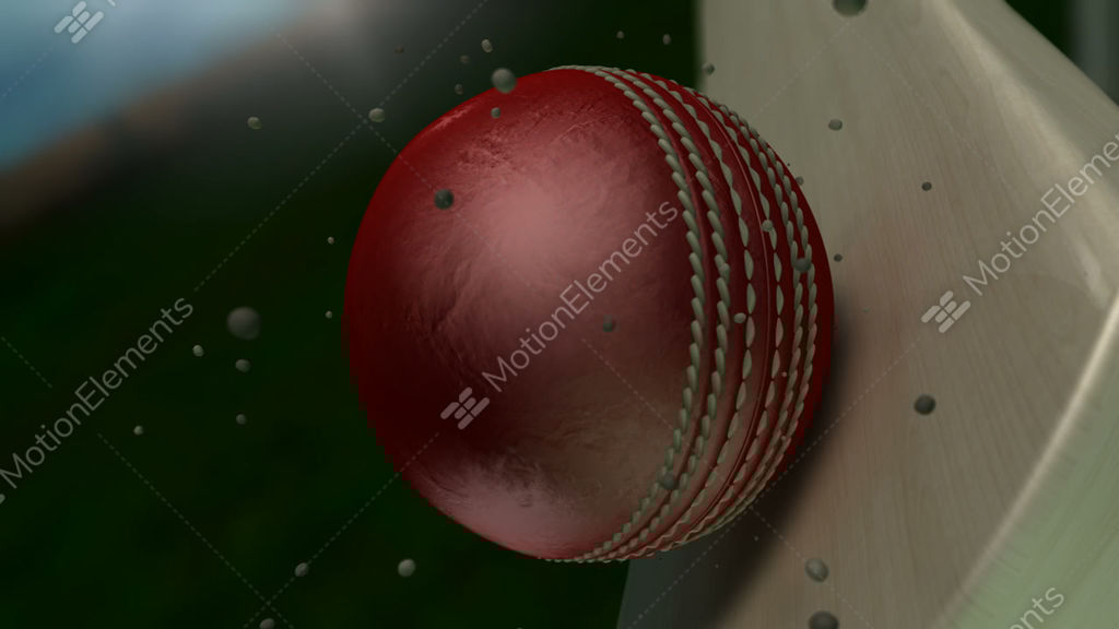 Cricket Ball Hitting Bat Closeup Animation Stock Animation 3172565